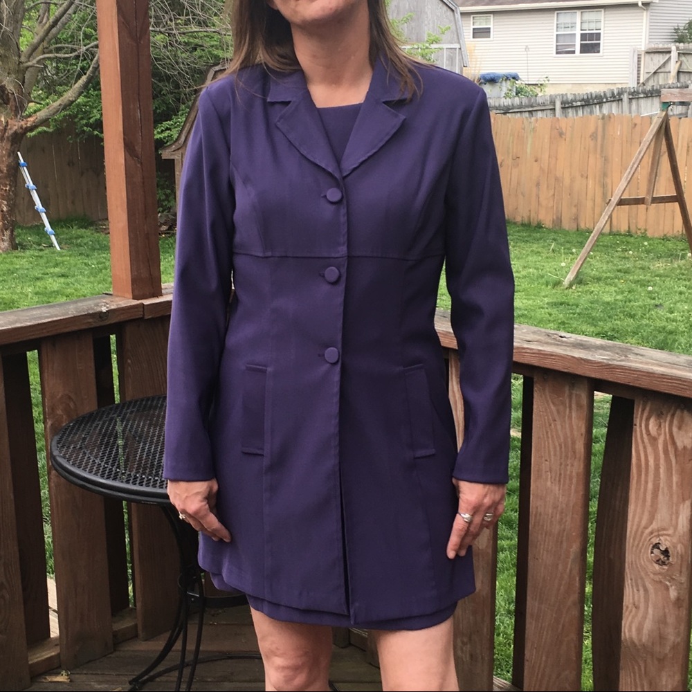 A5️⃣🌟! VTG Purple Sheath Dress & Jacket Set! EUC! - Picture 2 of 10